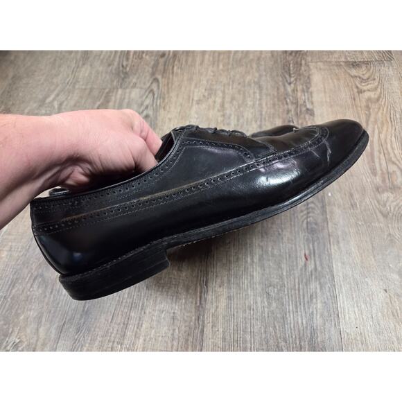 Allen Edmonds Richmond Black Leather Wingtip Oxford Dress Shoes Mens Size 10.5 B - Picture 7 of 9